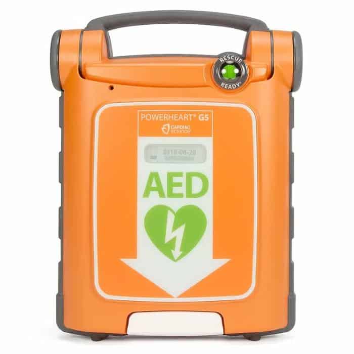 Orange Powerheart G5 automated external defibrillator
