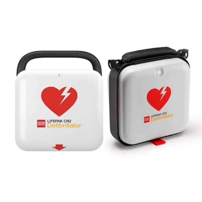 LIFEPAK CR2 AED with handle and carrying case options